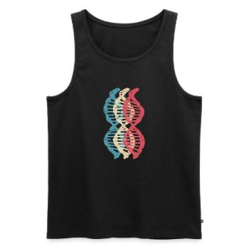 Science Biologie rétro ADN Génétique Motif 3 - Débardeur bio Premium Homme - noir - Devant - Michal (187cm)