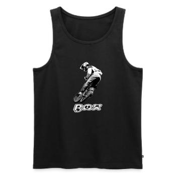 BMX Race Racing Mountainbike Motocross - Männer Premium Bio Tank Top - Schwarz - Vorne - Michal (187cm)