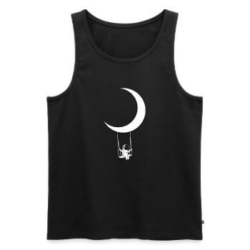 Mann im Mond Sterne Universum - Männer Premium Bio Tank Top - Schwarz - Vorne - AI Model Male 178 light (178cm)