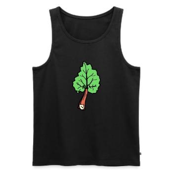 Rhubarb Vegetable Leaf Fun Gift Idea Garden - Men's Premium Organic Tank Top - black - Front - AI Model Male 178 light (178cm)
