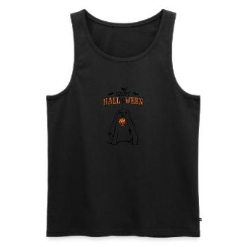 Happy Halloween Dog Spirit Pumpkin Dogs Wilsigns - Men's Premium Organic Tank Top - black - Front - Michal (187cm)