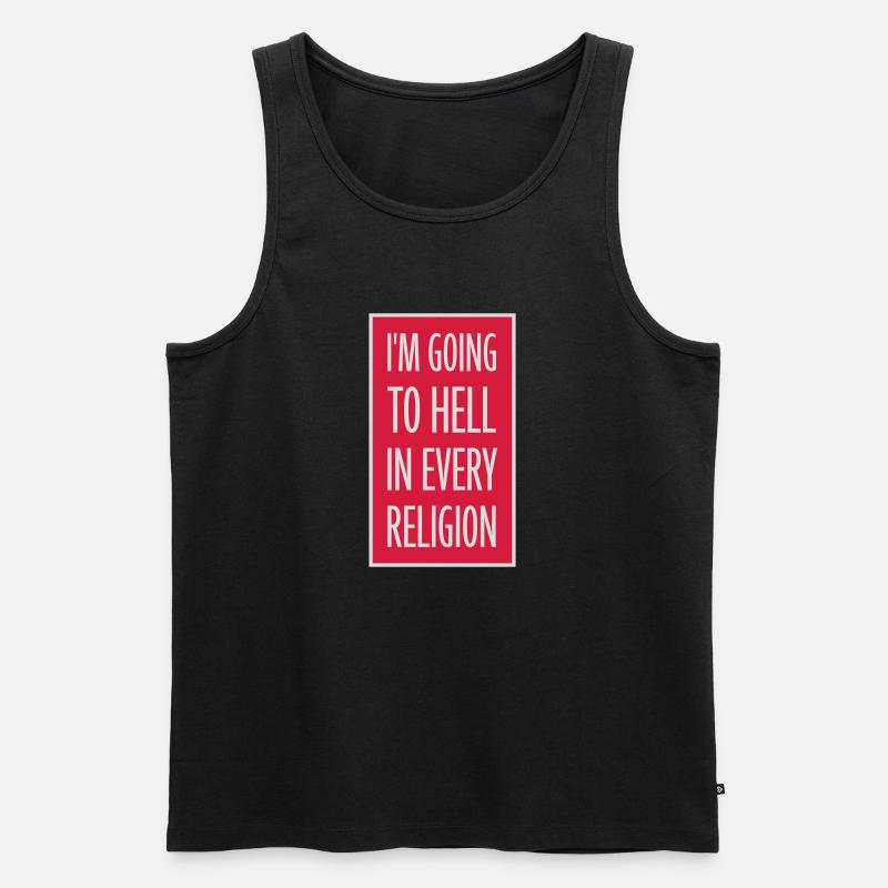 in going to hell - Men's Premium Organic Tank Top - black