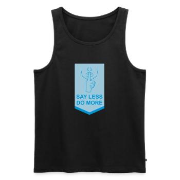 say less do more - Männer Premium Bio Tank Top - Schwarz - Vorne - AI Model Male 178 light (178cm)