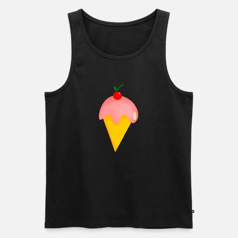 ERDBEERKIRSCH-EISCREME - Männer Premium Bio Tank Top - Schwarz