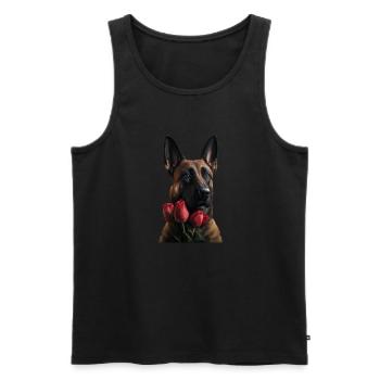 Malinois Valentins Tag - Männer Premium Bio Tank Top - Schwarz - Vorne - Michal (187cm)