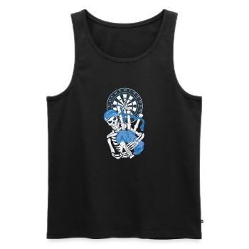 Scotland Bag Pipe Darts Player - Männer Premium Bio Tank Top - Schwarz - Vorne - AI Model Male 178 light (178cm)