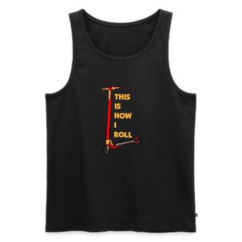 E-Scooter Roller Scooter - Männer Premium Bio Tank Top - Schwarz - Vorne - Michal (187cm)