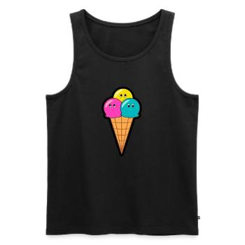 Ice cream - Männer Premium Bio Tank Top - Schwarz - Vorne - AI Model Male 178 light (178cm)