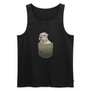 Irish Soft Coated Wheaten Terrier - Männer Premium Bio Tank Top - Schwarz - Vorne - AI Model Male 178 light (178cm)