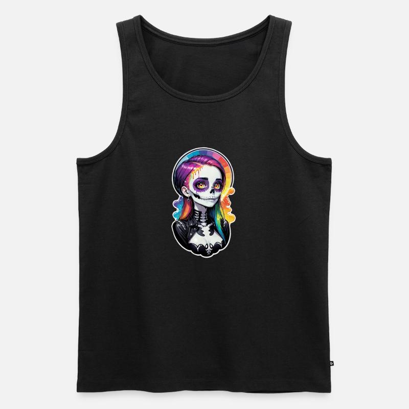 Halloween - Rock & Regenbogen - Männer Premium Bio Tank Top - Schwarz
