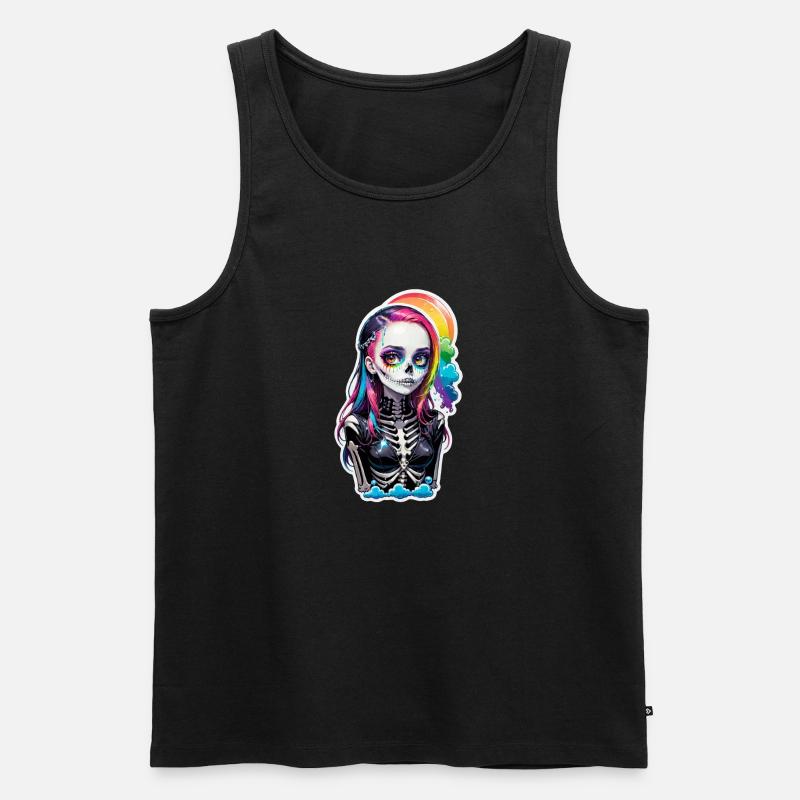 Halloween - Rock & Regenbogen - Männer Premium Bio Tank Top - Schwarz