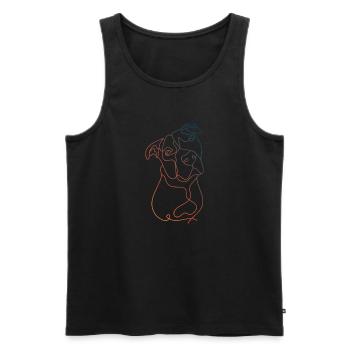 FARBE LINEAR MINIMALIST PITBULL - Männer Premium Bio Tank Top - Schwarz - Vorne - AI Model Male 178 light (178cm)