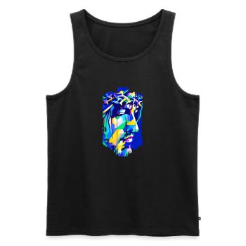 Jésus Bible Religion Chrétienne Croix Chrétienne Chrétienne - Débardeur bio Premium Homme - noir - Devant - Michal (187cm)