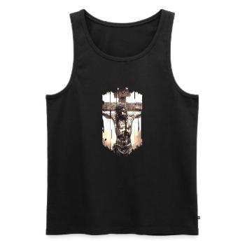 jesus bibel christliche religion christliches kreuz christlich - Männer Premium Bio Tank Top - Schwarz - Vorne - Michal (187cm)