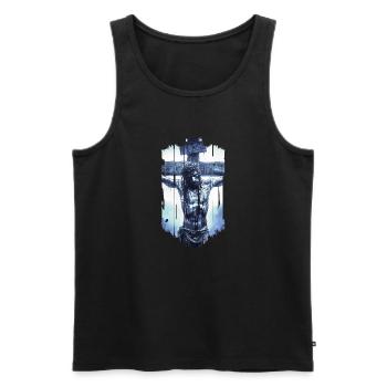 jesus bibel christliche religion christliches kreuz christlich - Männer Premium Bio Tank Top - Schwarz - Vorne - Michal (187cm)
