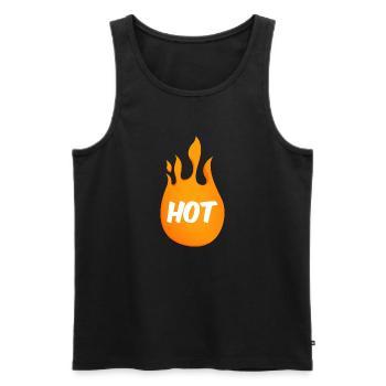Hot Lit fire - Men's Premium Organic Tank Top - black - Front - AI Model Male 178 light (178cm)