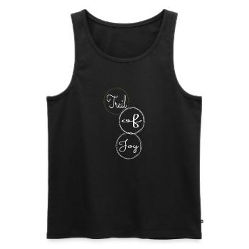 Funny Cool Pure Bliss Happy - Men's Premium Organic Tank Top - black - Front - Michal (187cm)