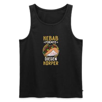 Kebab a façonné ce corps street food kebab - Débardeur bio Premium Homme - noir - Devant - AI Model Male 178 light (178cm)