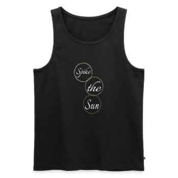 Beach Volleyball Matches Birthday Present Idea - Men's Premium Organic Tank Top - black - Front - AI Model Male 178 light (178cm)