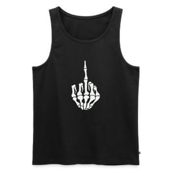 skull mittelfinger - Männer Premium Bio Tank Top - Schwarz - Vorne - Michal (187cm)