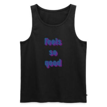 Feels so good - Männer Premium Bio Tank Top - Schwarz - Vorne - AI Model Male 178 light (178cm)