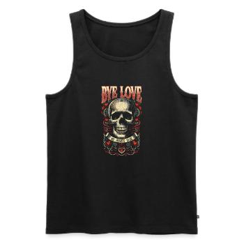 Retro Skull & Hearts - Bye Love, No Hearts Club - Débardeur bio Premium Homme - noir - Devant - AI Model Male 178 light (178cm)