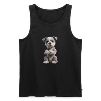 Hund grimmig 2 - Männer Premium Bio Tank Top - Schwarz - Vorne - AI Model Male 178 light (178cm)