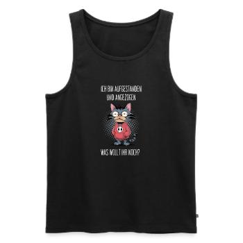 Je me suis levé et j’ai habillé de l’humour de chat - Débardeur bio Premium Homme - noir - Devant - AI Model Male 178 light (178cm)