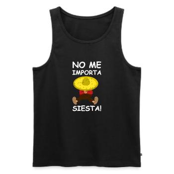 No Me Importa Siesta - Men's Premium Organic Tank Top - black - Front - AI Model Male 178 light (178cm)