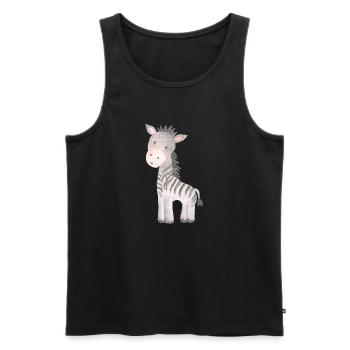 Zebra baby - Men's Premium Organic Tank Top - black - Front - AI Model Male 178 light (178cm)