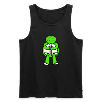 Turtle Flute Playing Music Hobby Instrument - Men's Premium Organic Tank Top - black - Front - AI Model Male 178 light (178cm)