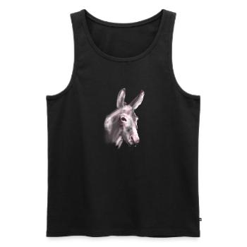 Esel, Graffiti, Malerei,grau, braun - Männer Premium Bio Tank Top - Schwarz - Vorne - Michal (187cm)