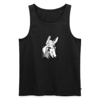 Esel, Graffiti, Malerei,grau, Blumen - Männer Premium Bio Tank Top - Schwarz - Vorne - Michal (187cm)
