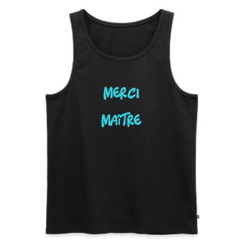 MASTER. THANK YOU. THANK YOU, MASTER. MASTER. MASTER GIFT - Men's Premium Organic Tank Top - black - Front - Michal (187cm)