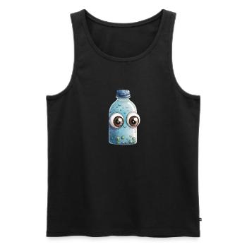 Wasser Flasche Aquarell - Männer Premium Bio Tank Top - Schwarz - Vorne - AI Model Male 178 light (178cm)