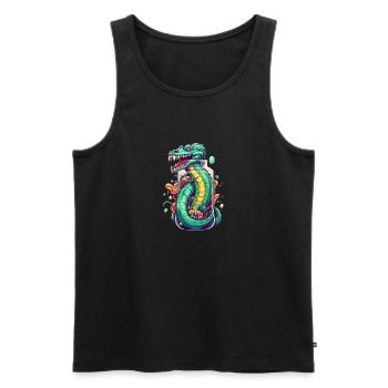Basilisk Tattoo Drawing - Men's Premium Organic Tank Top - black - Front - AI Model Male 178 light (178cm)