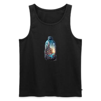 Sunken City Tattoo Drawing - Men's Premium Organic Tank Top - black - Front - Michal (187cm)