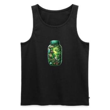 Dschungel Flasche Zeichnung - Männer Premium Bio Tank Top - Schwarz - Vorne - AI Model Male 178 light (178cm)