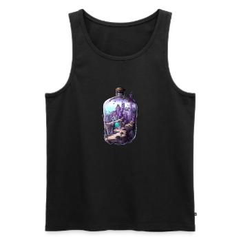 Sunken City Bottle Drawing - Men's Premium Organic Tank Top - black - Front - Michal (187cm)