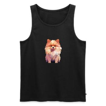 Zwergspitz Geometrisch Zeichnung - Männer Premium Bio Tank Top - Schwarz - Vorne - AI Model Male 178 light (178cm)