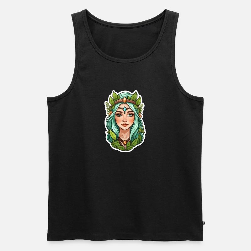 Druidin Druide Fantasy Illustration - Männer Premium Bio Tank Top - Schwarz