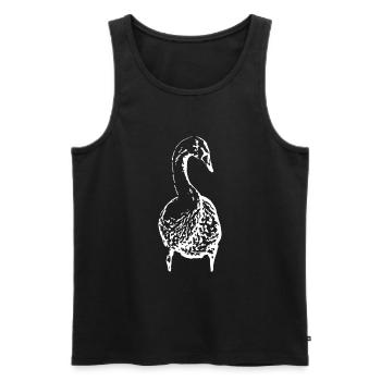 Cygne, Canard blanc, Oiseau, Oie - Débardeur bio Premium Homme - noir - Devant - AI Model Male 178 light (178cm)
