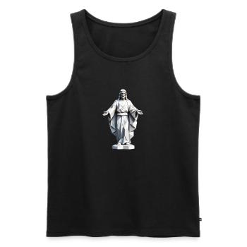 Jesus Christ - Silhouette Religion Design - Men's Premium Organic Tank Top - black - Front - Michal (187cm)