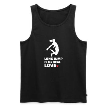 Ich Liebe Weitsprung - Männer Premium Bio Tank Top - Schwarz - Vorne - AI Model Male 178 light (178cm)