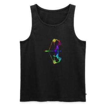 Tir à l’arc Arc-en-ciel Couleurs Polygone Sport - Débardeur bio Premium Homme - noir - Devant - Michal (187cm)