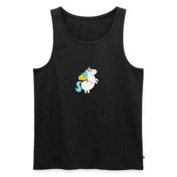 Fliegendes Comic Einhorn - Männer Premium Bio Tank Top - Schwarz - Vorne - Michal (187cm)