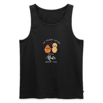 10 years later still nuts about you -10. Jahrestag - Männer Premium Bio Tank Top - Schwarz - Vorne - Michal (187cm)