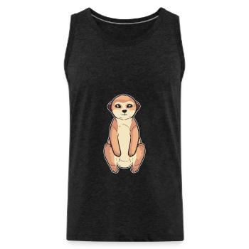 Erdmännchen - Männer Premium Bio Tank Top - Anthrazit - Vorne - Alexander (188cm)
