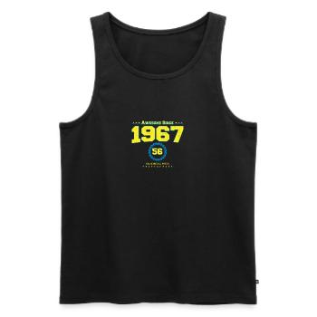 Super chemise 1967 pour hommes femmes 56 ans 56ème - Débardeur bio Premium Homme - noir - Devant - Michal (187cm)