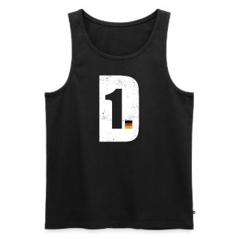 D zuerst - Deutschland zuerst - Flagge - Männer Premium Bio Tank Top - Schwarz - Vorne - Michal (187cm)